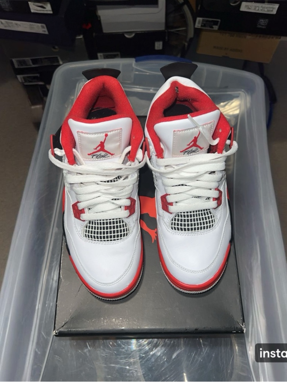 Jordan White/Red/Black Retro 4 Box Label